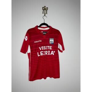 Men's Macron Red Visite Leiria Alilou 15 Soccer Football Jersey Kit M NWT